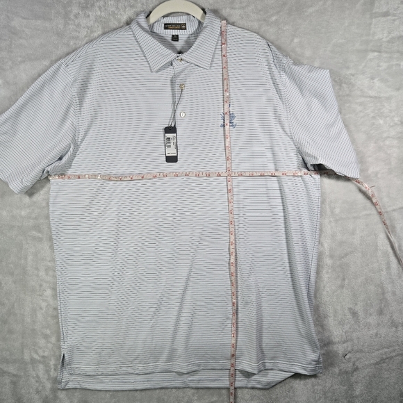 Peter Millar Men Polo Golf Summer Comfort Striped Extra Large Hillcrest Logo NWT - Picture 7 of 9